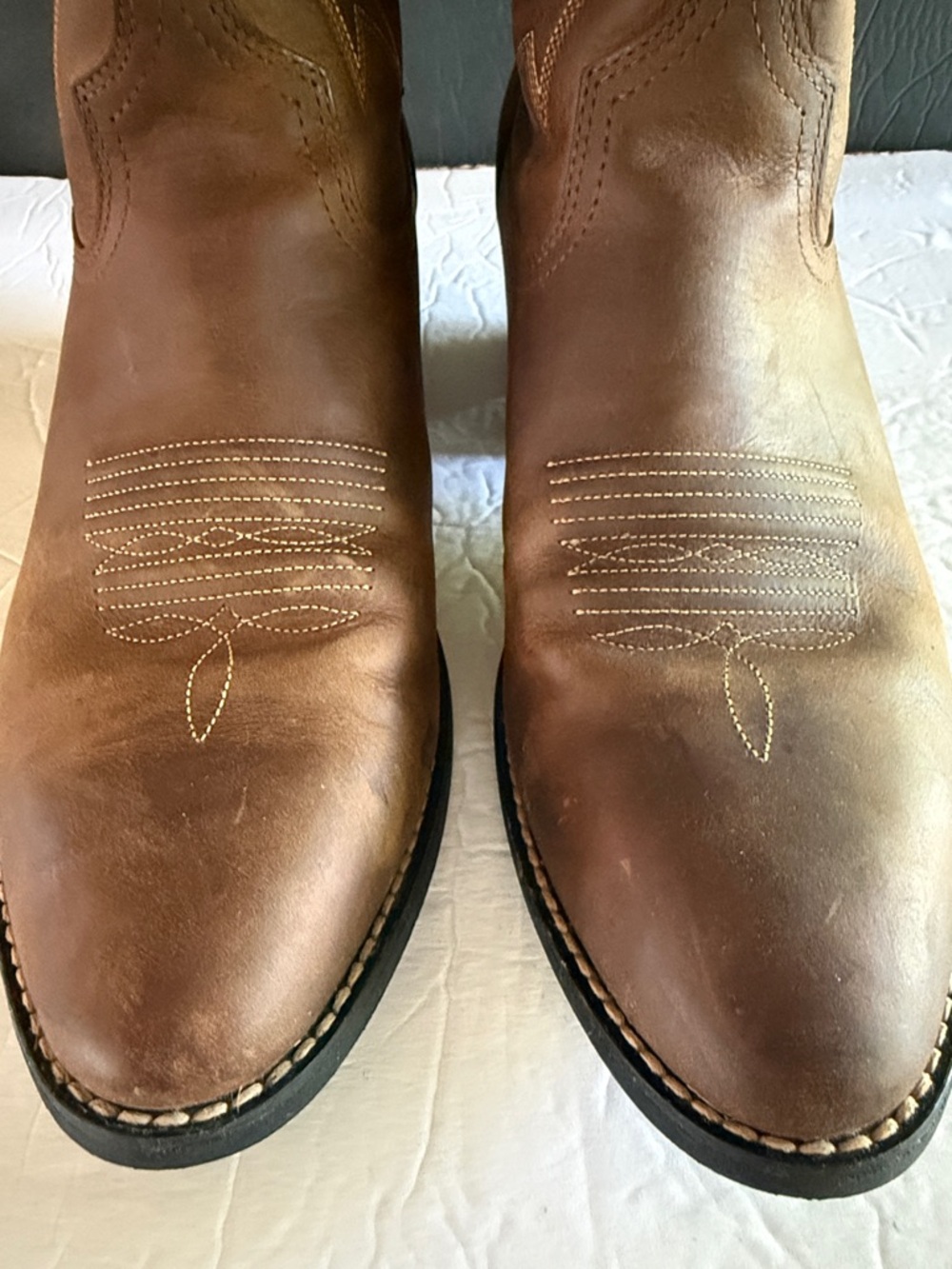 ARIAT Women’s 10 Heritage R Toe Western Boots Distressed Brown Coastal Cowgirl - Picture 4 of 15